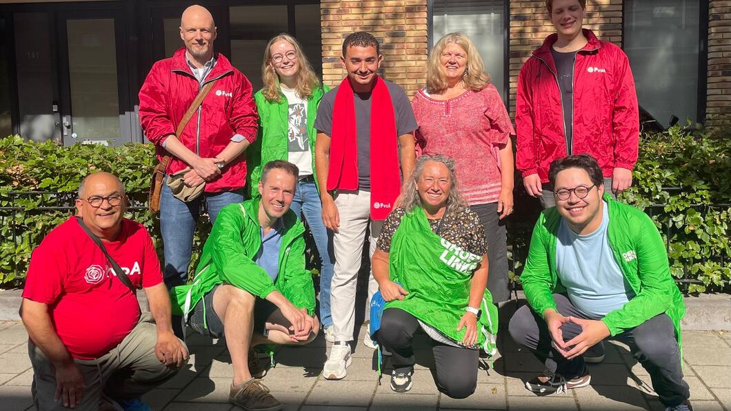 GroenLinks- en PvdA-vrijwilligers in Morgenstond