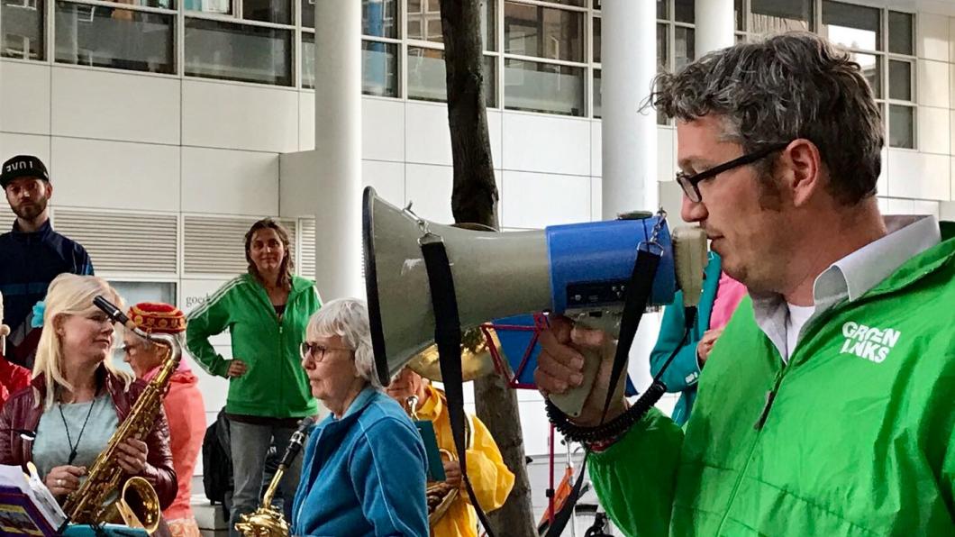 Arjen Kapteijns tijdens Fietsparade '17