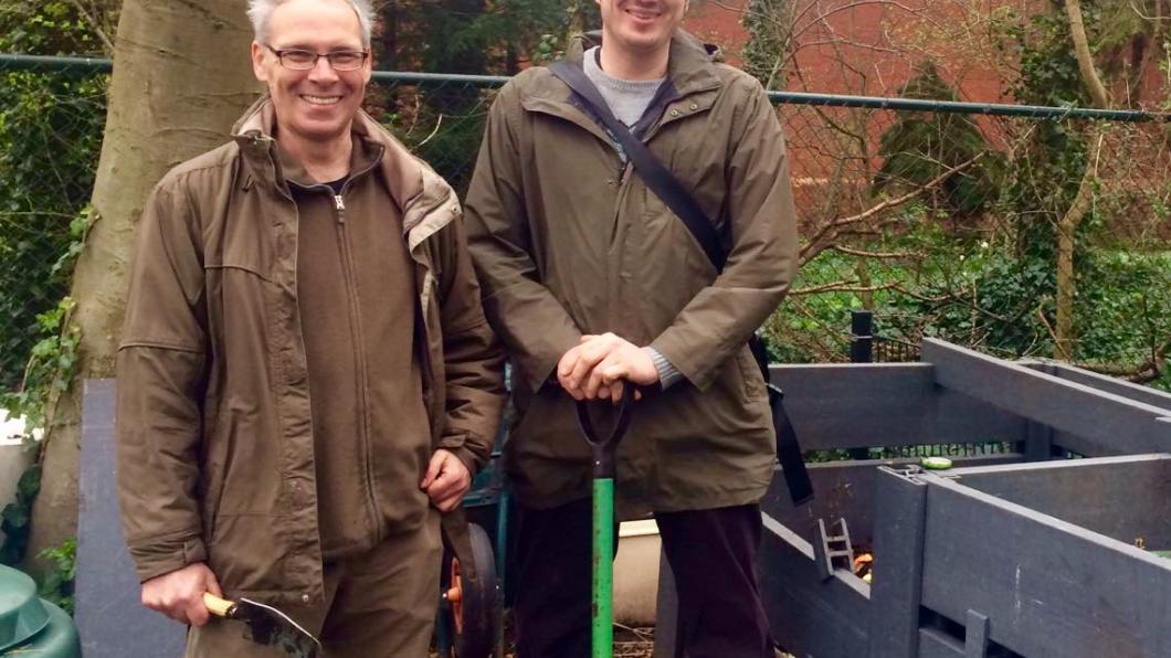 Fractievoorzitter Arjen Kapteijns en Jan Morsch (de Compostbakkers) Fractievoorzitter Arjen Kapteijns en Jan Morsch (de Compostbakkers)