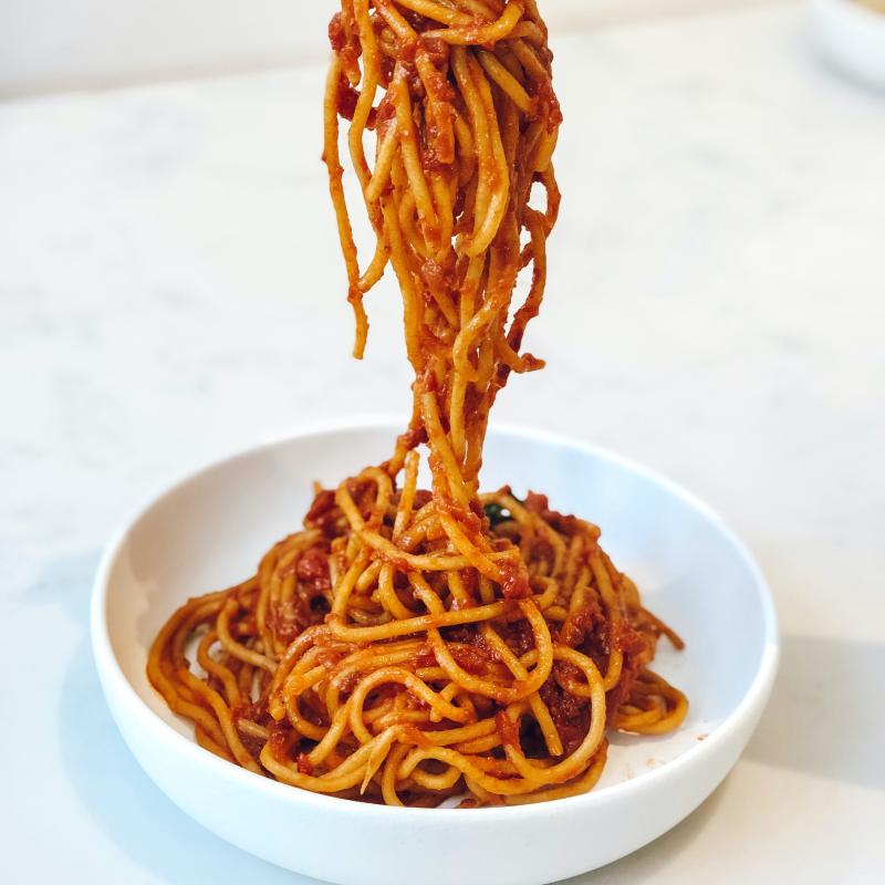 een bord pasta